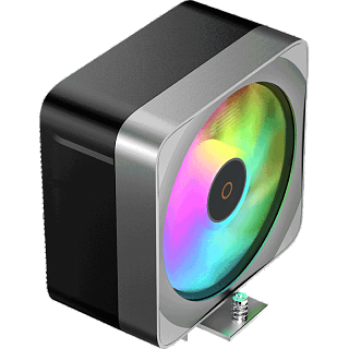 Кулер для процессора/ CPU Cooler Ocypus Delta A40 EX BK ARGB (200W, 4-pin PWM, 157mm, Al/Cu, 4x6mm, ARGB, 1x120mm, 60CFM, 31dBA, 1600RPM, S: 1851/1700/1200/115X, AM5/AM4, black)