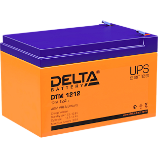 Батарея для ИБП Delta DTM 1212, 12 В, 12 А·ч, клеммы F2 (под клемму 250), срок службы 6 лет