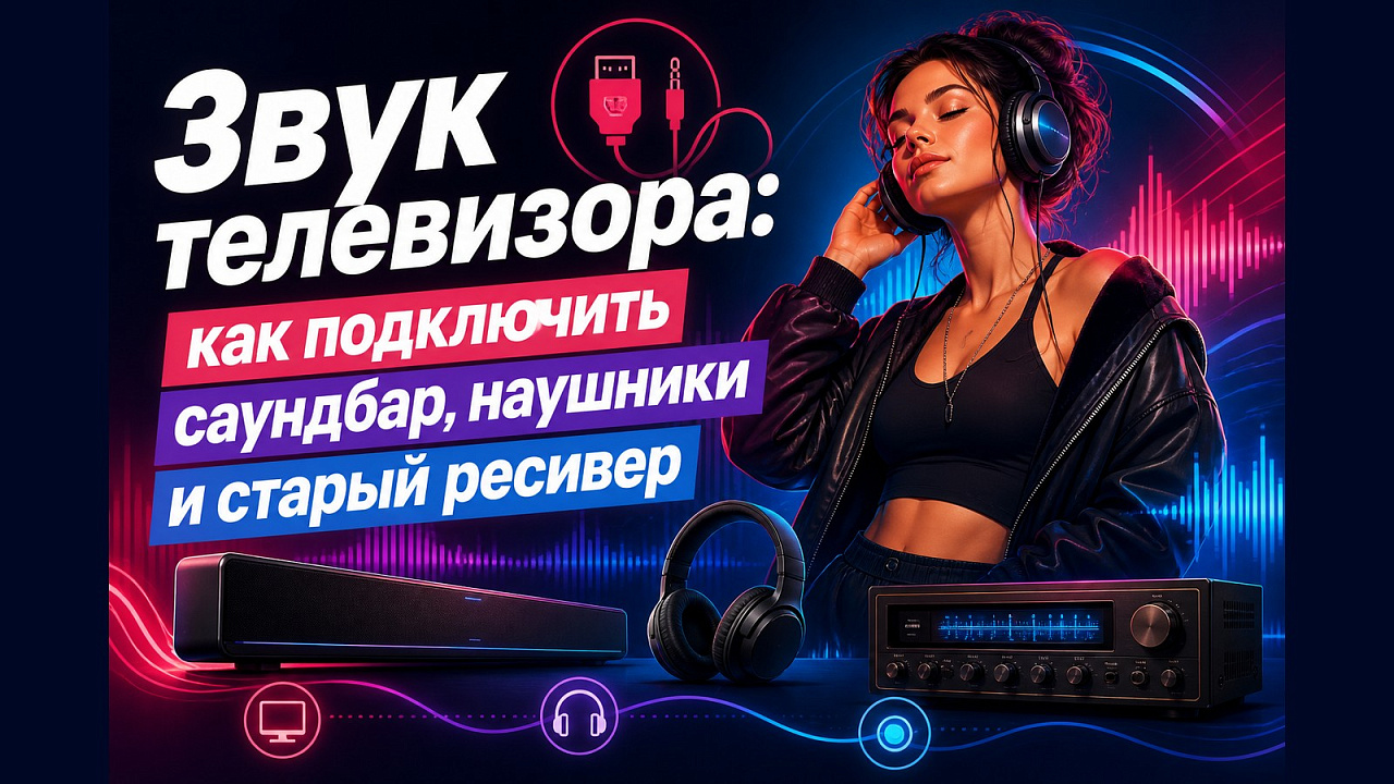 Звук телевизора: как подключить саундбар, наушники и старый ресивер
