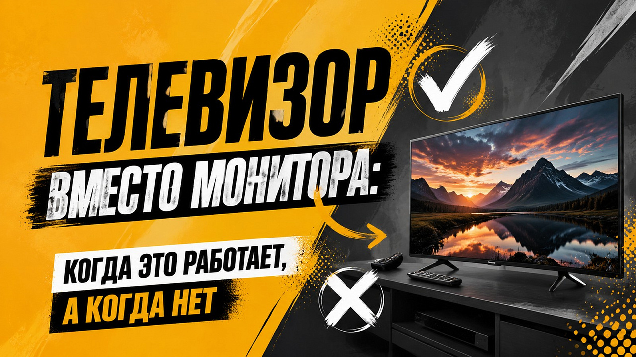 Телевизор вместо монитора: когда это работает, а когда нет