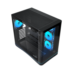 Корпус ПК SAMA V62S Black, Midi‑Tower, 4×120 мм ARGB, 2×USB 3.0, 1×USB 3.2 Type‑C, ATX/mATX/mITX