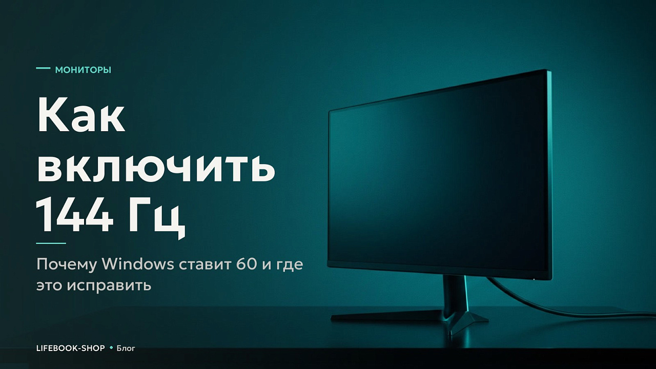 Как включить 144 Гц: почему Windows ставит 60 и где это исправить