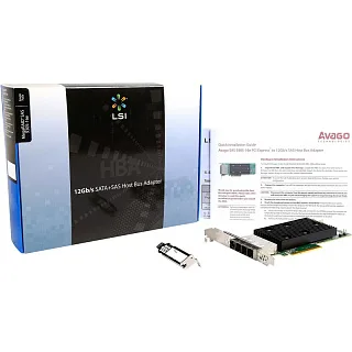 HBA-адаптер Broadcom LSI 9305-16e, PCIe 3.0 x8, 16 внешних портов SAS/SATA 12 Гбит/с, SFF-8644