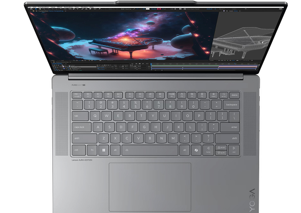 Ноутбук Lenovo Yoga Slim 7i Aura Edition 15ILL9 83HM004MRK Luna Grey, 15,3" 2.8K WQXGA+ IPS 120Hz, Intel® Core™ Ultra 7 256V, Intel Arc Graphics, 16 GB LPDDR5x-8533, 1 TB SSD PCIe GEN4, WINDOWS 11 HOME, КЛАВИАТУРА RU/US, гарантия 1 год, фото 13