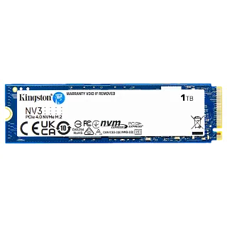 Твердотельный накопитель Kingston SSD NV3, 1 ТБ, 3D TLC, чтение 6000 МБ/с, 320 ТБ, M.2 2280