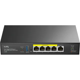 Маршрутизатор Cudy C200P VPN с контроллером точек доступа, 4 порта PoE+, 55 Вт