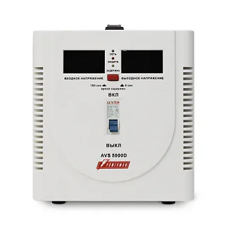 Стабилизатор напряжения Powerman AVS 5000D ступенчатый, 5000 ВА / 3500 Вт, клеммы, напольный