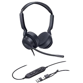Гарнитура Yealink UH42 Dual UC, проводная, USB-C/A, на оба уха, управление на гарнитуре