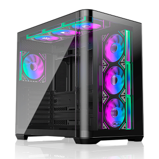 Корпус без блока Case Raijintek ATREUS BT7, Midi-Tower, TG, 7x120mm ARGB, 2xUSB-A 3.0 + 1xUSB Type-C , E-ATX, ATX, mATX, mITX Black