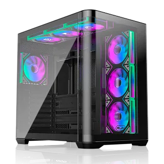 Корпус для ПК Raijintek ATREUS BT7, Midi Tower, чёрный, под ATX, E-ATX, mATX, Mini-ITX, подсветка ARGB
