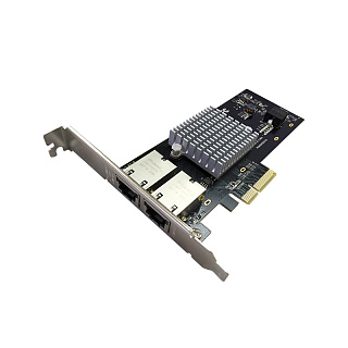 Сетевая карта Sunrich N-440, 2 порта RJ-45 10 Гбит/с, PCIe 3.0 x4, Intel X550-AT2