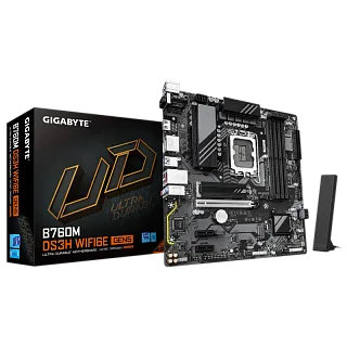 Материнская плата Gigabyte B760M DS3H WF6E GEN5, LGA1700, Intel B760, mATX, DDR5
