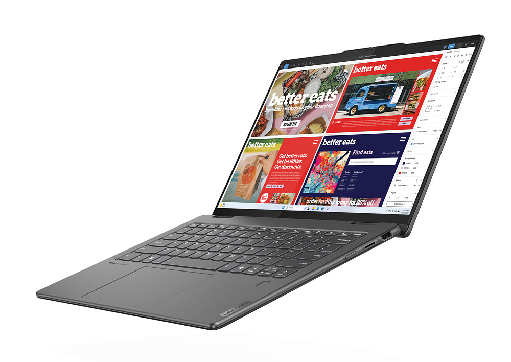 Ноутбук-трансформер Lenovo Yoga 7 2-in-1 14IML9 83DJ00AJRK, Storm Grey, 14" WUXGA OLED 60Hz Touch + Lenovo Digital Pen, Intel® Core Ultra 5 125H, Intel Arc Graphics, 16 GB LPDDR5x-7467, SSD 512 GB G4, WINDOWS 11 PRO, КЛАВИАТУРА RU/US, гарантия 1 год, фото 11