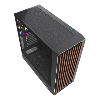 Корпус для ПК Hspd F760, Midi Tower, чёрный, под ATX, E-ATX, mATX, mITX, подсветка ARGB