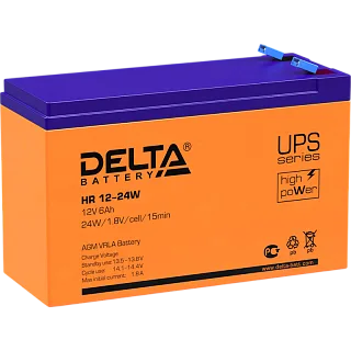 Батарея для ИБП Delta HR 12-24 W, 12 В, 6 А·ч, клеммы F2 (под клемму 250), срок службы 8 лет