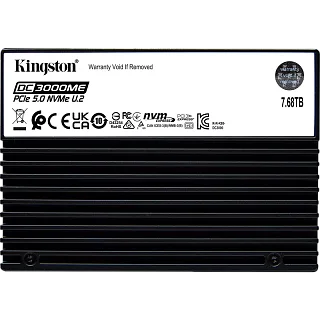 Твердотельный накопитель Kingston SSD DC3000ME 7680GB, U.2(2.5" 15mm), NVMe, PCIe Gen 5x4, 3D TLC, R/W 14000/10000MB/s, IOPs 2 800 000 (Kingston SEDC3000ME/7T6)