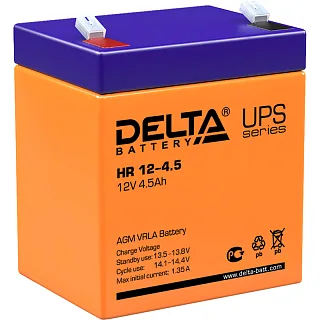 Батарея для ИБП Delta HR 12-4.5, 12 В, клеммы F1 (под клемму 187), срок службы 8 лет