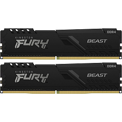 Оперативная память Kingston FURY Beast Black, 32 ГБ DDR4, 3200 MT/s, CL16, комплект из 2 модулей