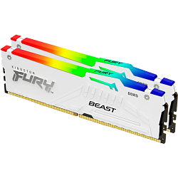 Оперативная память Kingston 32ГБ DDR5, 5600 MT/s, CL36, Kit of 2, FURY Beast White RGB EXPO, KF556C36BWEAK2-32