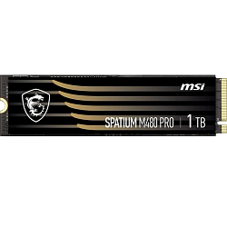 SSD MSI SPATIUM M480 Pro, 1 ТБ, M.2 (22×80 мм), NVMe, PCIe 4.0 x4, 3D TLC, чтение 7400 МБ/с, запись 6000 МБ/с, DRAM buffer 1024 МБ
