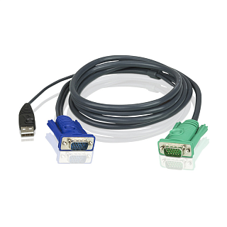 KVM-переключатель Aten KVM USB 2L-5201U, на 1 ПК, чёрный