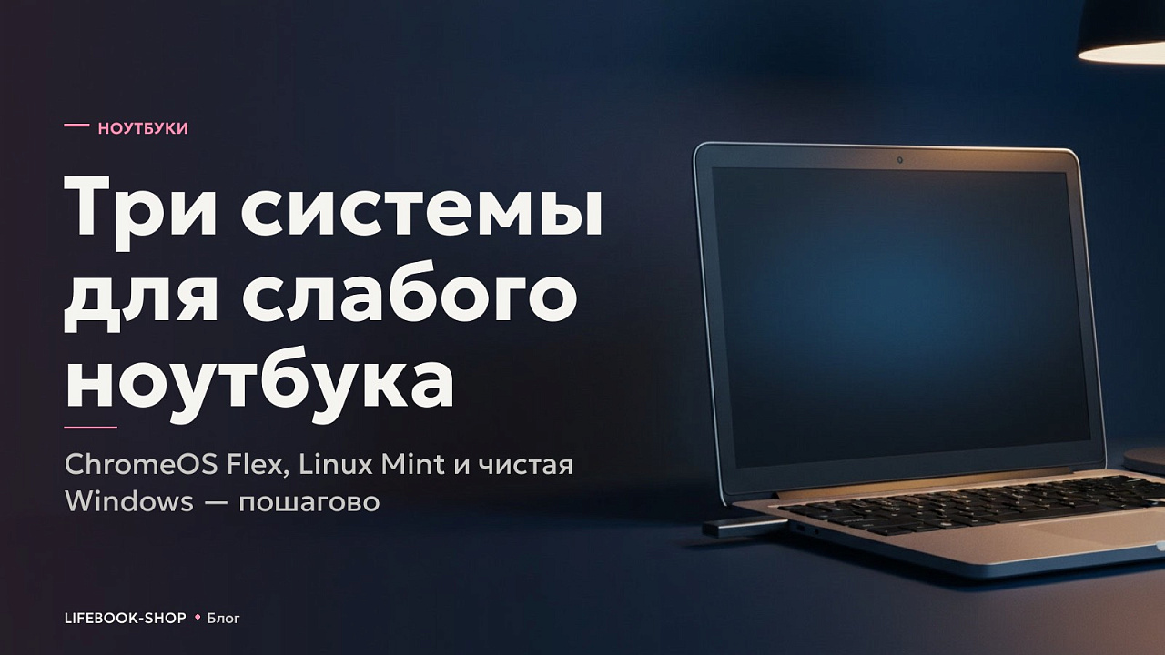 Три системы для слабого ноутбука: ChromeOS Flex, Linux Mint и чистая Windows — пошагово
