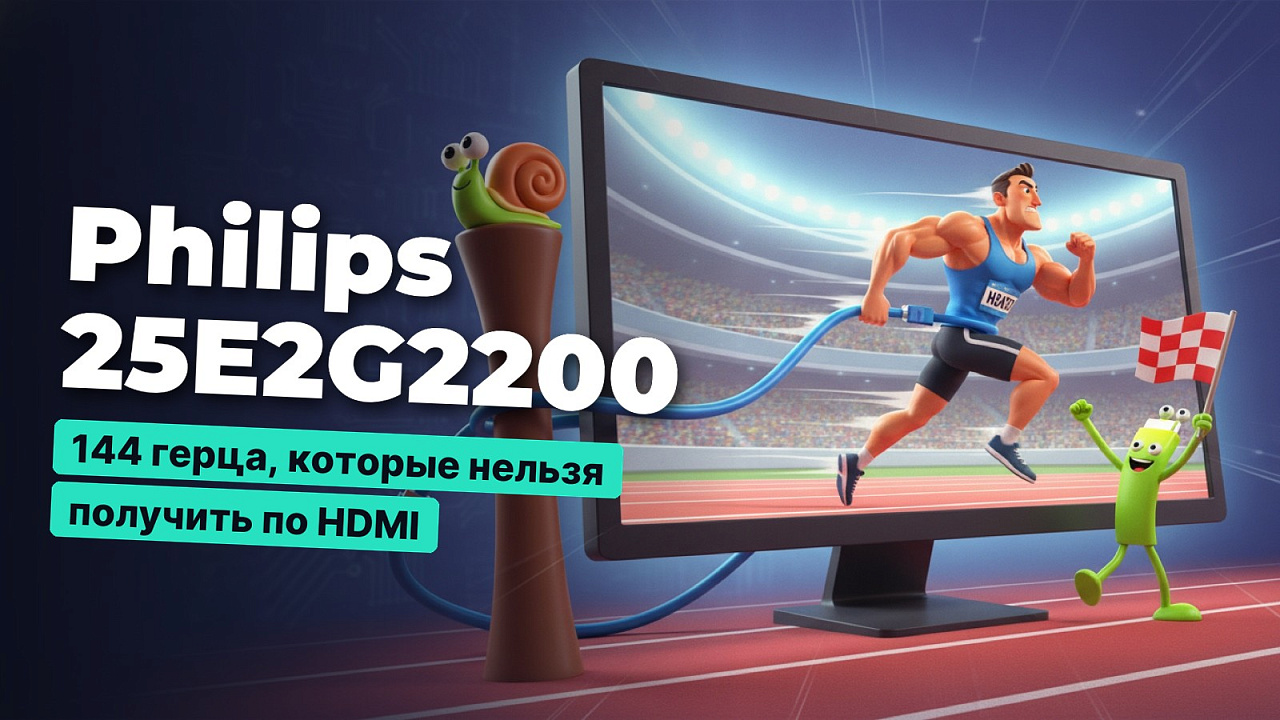 Philips 25E2G2200: 144 герца, которые нельзя получить по HDMI