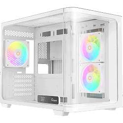 Корпус ПК Ocypus Iota C50 Curve WH ARGB, Mini-Tower, белый, 3×120 мм ARGB, 2×USB‑A 3.0 + 1×USB‑C, mATX, mITX