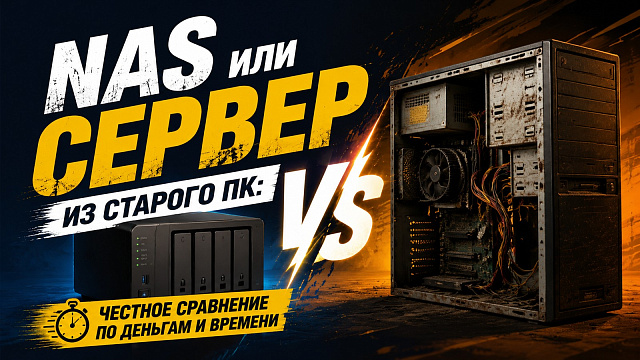 NAS или сервер из старого ПК: сравнение по деньгам и времени