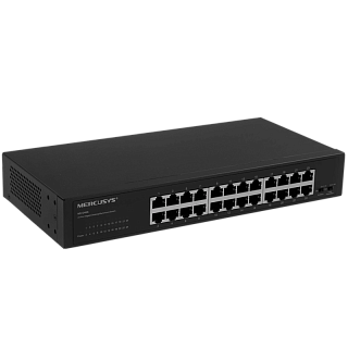 Коммутатор Mercusys MS124GS неуправляемый, 24 порта 1 Гбит/с, настольный или в стойку