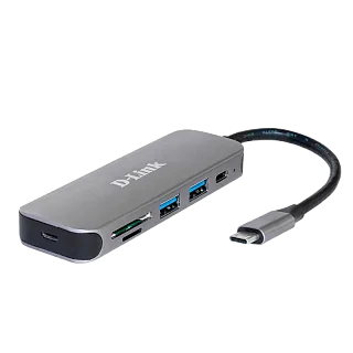 Концентратор USB-C D-Link DUB-2325, 2 порта USB 3.0, 1 порт USB-C, картридер SD и microSD