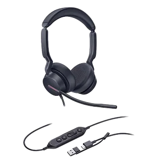 Гарнитура Yealink UH46 Dual UC, проводная, USB-C и USB-A, три микрофона, амбушюры с памятью