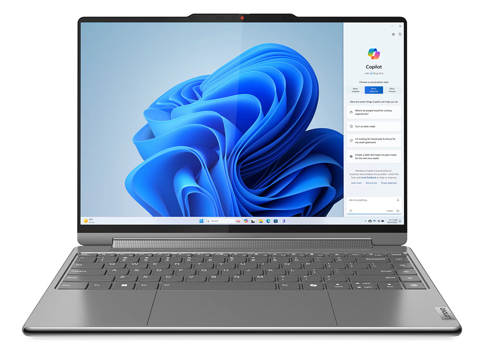 Ноутбук-трансформер Lenovo Yoga 9 2-in-1 14IMH9 83AC005ERK, Luna Grey, 14" 4K OLED 60Hz Touch + Lenovo® Slim Pen, Intel® Core™ Ultra 7 155H, Intel® Arc™ Graphics, 32 GB LPDDR5x-7467, 1 TB SSD PCIe GEN4, WINDOWS 11 HOME, КЛАВИАТУРА RU/US, гарантия 1 год, фото 11