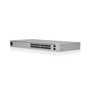 Коммутатор Ubiquiti USW-24 управляемый, 24 порта 1 Гбит/с, 2 SFP, без вентилятора