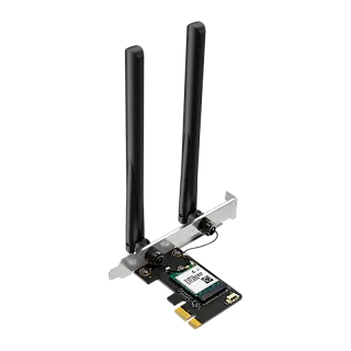 Wi-Fi адаптер Mercusys MA70XE с Bluetooth 5.4, Wi-Fi 6, 2,4 и 5 ГГц, PCI Express, внешние антенны