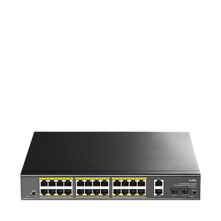 PoE-коммутатор Cudy неуправляемый, 24 порта PoE+ 1 Гбит/с, 2 аплинка 1 Гбит/с, 2 SFP, 300 Вт