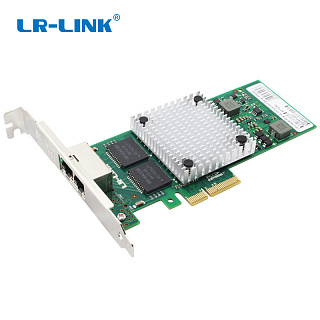 Сетевая карта LR-Link LREC9712HT, 2 порта RJ-45 1 Гбит/с, PCIe x4, Intel I350