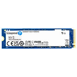 Твердотельный накопитель Kingston SSD NV3, 1 ТБ, M.2 (22×80 мм), NVMe, PCIe 4.0 ×4, 3D TLC, R/W 6000/4000 МБ/с
