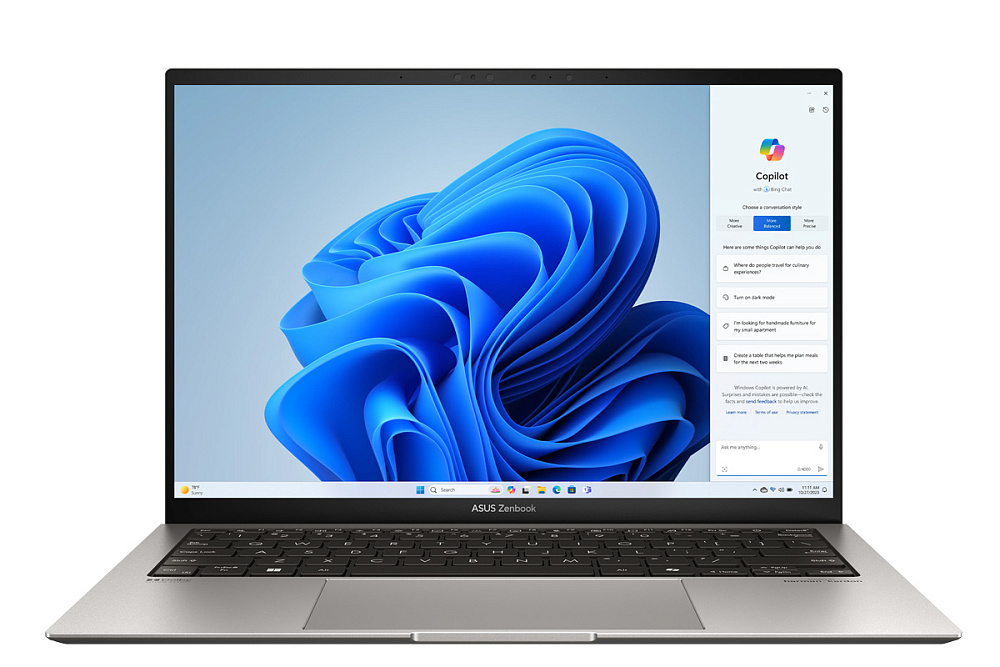 Ноутбук ASUS Zenbook S 13 OLED Basalt Grey UX5304MA-NQ138W (90NB12V2-M008F0), Intel Core Ultra 7 155U, 16GB LPDDR5X, Intel Graphics, 13.3" 3K OLED, 2 TB SSD PCIe GEN4, WINDOWS 11 HOME, КЛАВИАТУРА RU/US, гарантия 1 год, ЧЕХОЛ В ПОДАРОК!, фото 2