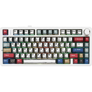 Игровая клавиатура/ Беспроводная механическая клавиатура AULA F75 Comic Keycap зеленые Reaper свитчи (Bluetooth, 2.4 Гц)