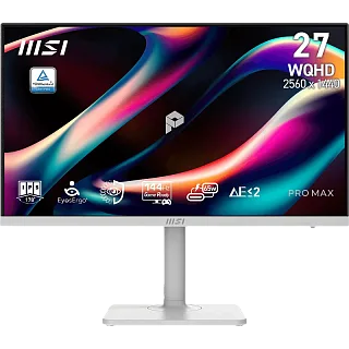 Монитор MSI PRO MAX 271QPHW E14, 27 дюймов, 2560x1440, 144 Гц, IPS, 300 кд/м², белый