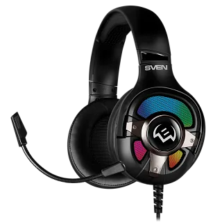 Гарнитура Sven AP-U1100MV, проводное подключение, USB Type-A, полноразмерные, чёрный, микрофон съёмный