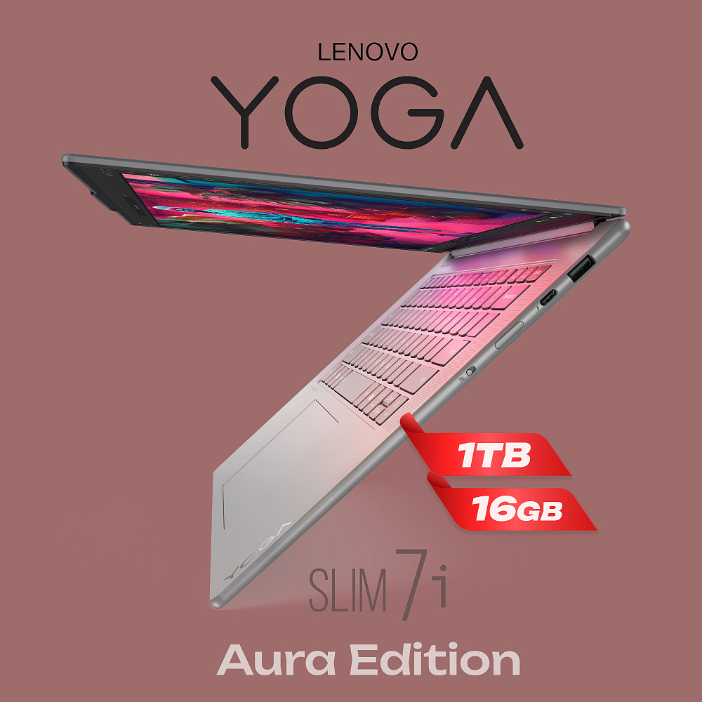 Ноутбук Lenovo Yoga Slim 7i Aura Edition 15ILL9 83HM004MRK Luna Grey, 15,3" 2.8K WQXGA+ IPS 120Hz, Intel® Core™ Ultra 7 256V, Intel Arc Graphics, 16 GB LPDDR5x-8533, 1 TB SSD PCIe GEN4, WINDOWS 11 HOME, КЛАВИАТУРА RU/US, гарантия 1 год