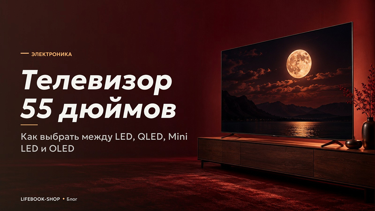 Телевизор 55 дюймов: как выбрать между LED, QLED, Mini LED и OLED