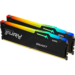 Оперативная память Kingston 64GB DDR5 5600 CL40 DIMM Kit of 2 FURY Beast RGB KF556C40BB2AK2-64