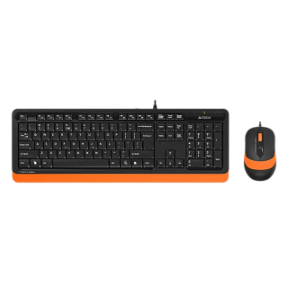 Клавиатура + мышь A4Tech Fstyler F1010 клав:черный/оранжевый мышь:черный/оранжевый USB Multimedia (F