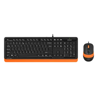 Комплект клавиатура и мышь A4Tech + Fstyler F1010, проводное подключение, USB-A, чёрный