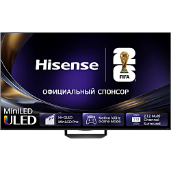 Телевизор Hisense 55'', Ultra HD, Mini LED, Smart TV (HomeOS U9.5), Dolby Vision, Dolby Atmos