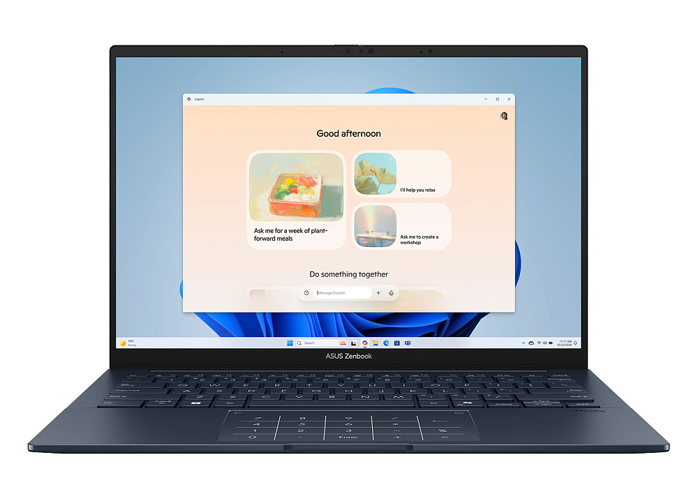 Ноутбук ASUS Zenbook 14 OLED Ponder Blue UX3405MA-QD1016 (90NB11R1-M01UB0), Intel Core Ultra 9 185H, 32 ГБ LPDDR5X, 14" Full HD+ OLED, 2TB SSD PCIe GEN4, WINDOWS 11 PRO, КЛАВИАТУРА RU/US, гарантия 1 год, ЧЕХОЛ В ПОДАРОК!, фото 2