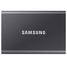 Внешний накопитель Samsung T7, SSD 2 ТБ, USB 3.2 Gen 2 Type-C, чтение 1050 МБ/с, запись 1000 МБ/с, серый